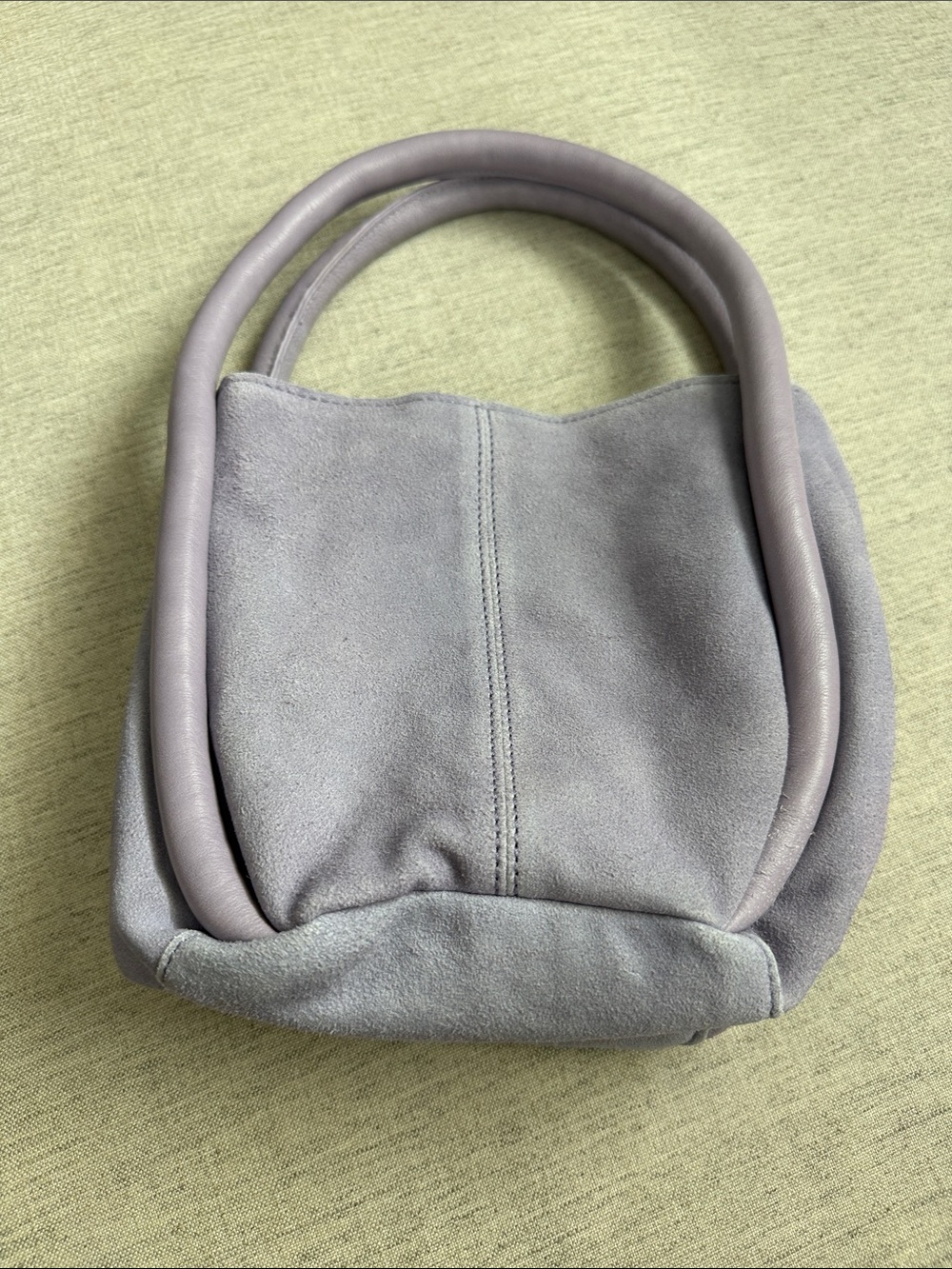 Free People Lavender Suede Tote with Rounded Double Handles - Picture 4 of 6